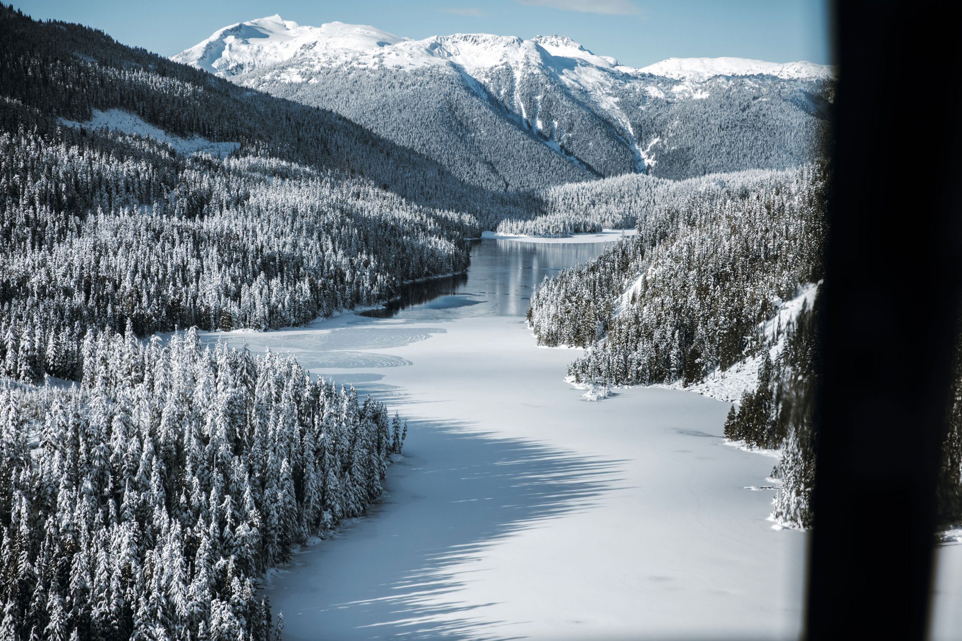 Frozen lake in British Columbia