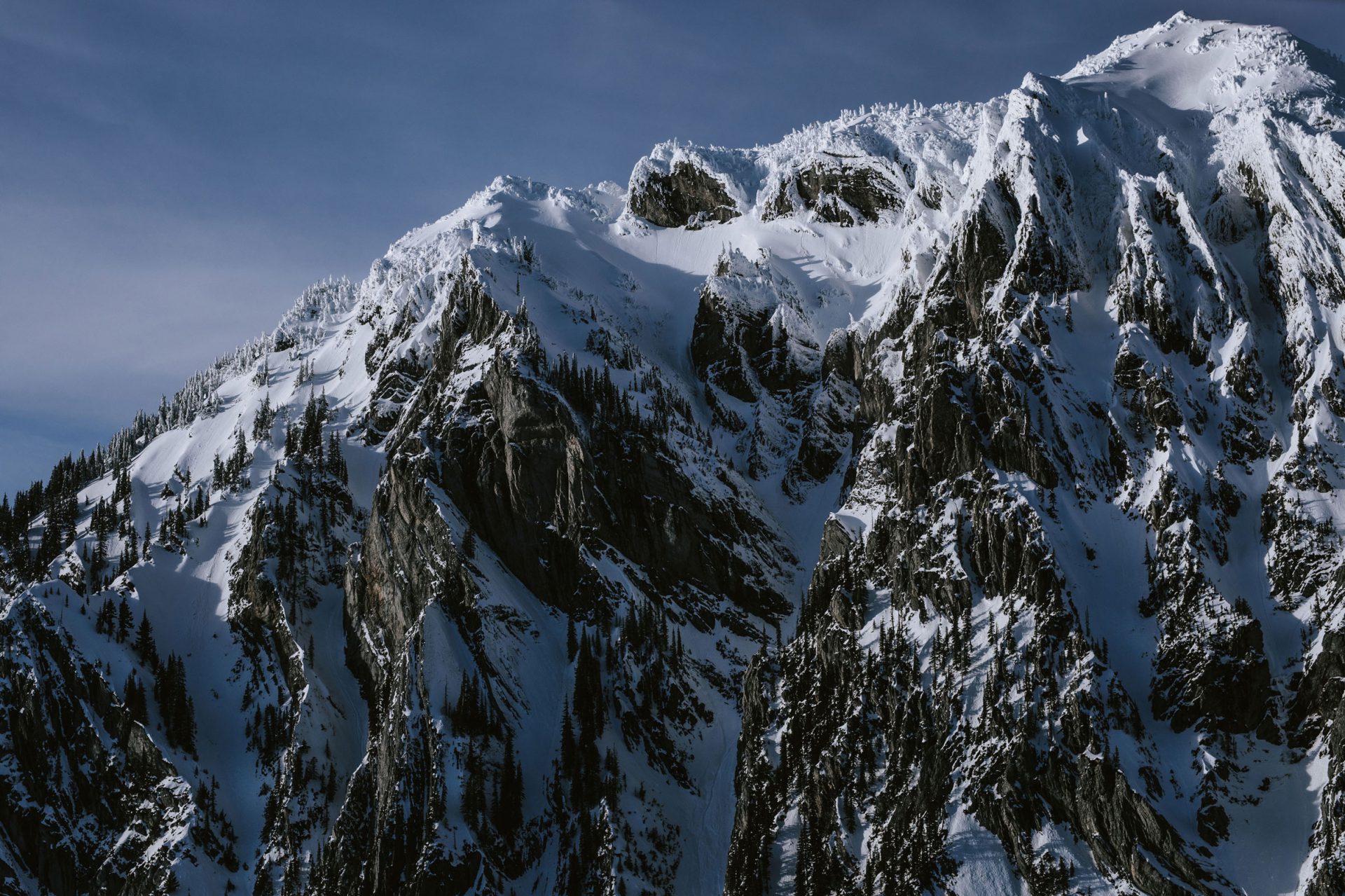 Treed mountain seen from the Librico Helicopter